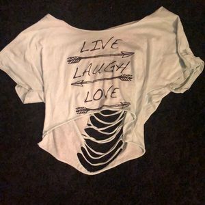 “Live Laugh Love” cropped tee